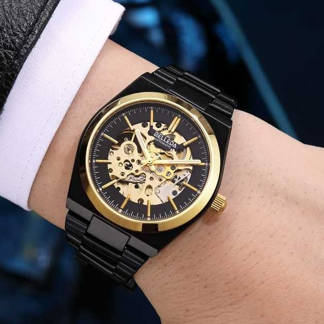 Jam Tangan Belleda 9542 Stainless Automatic Anti Air 3Atm Strap Stainless Steel Watches