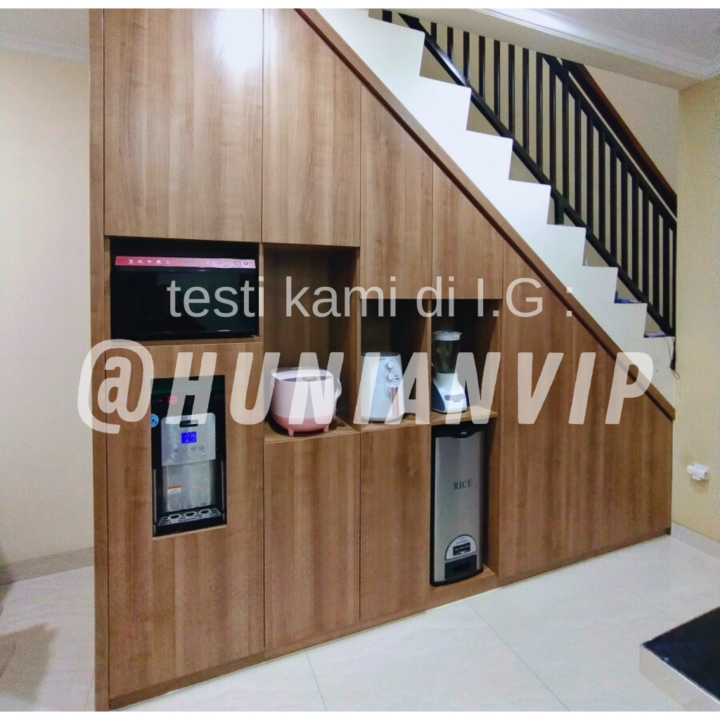 Kabinet rak lemari bawah tangga minimalis custom