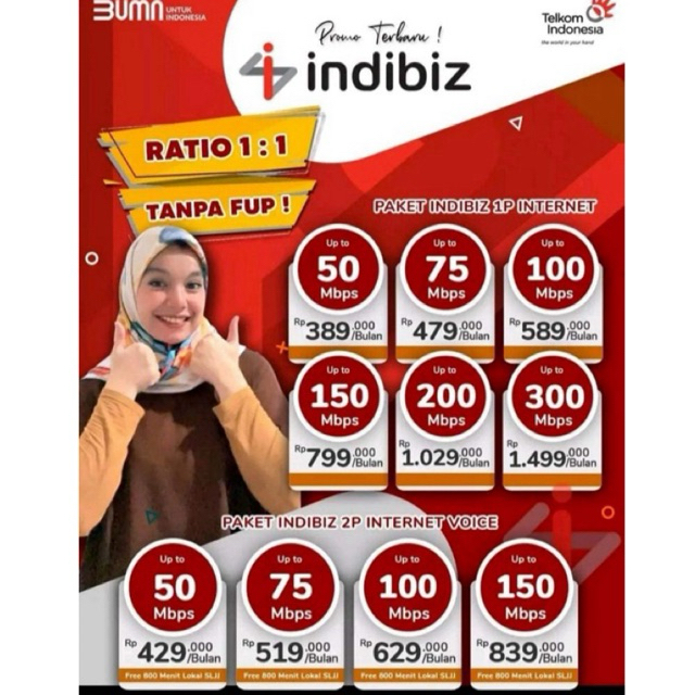 MIGRASI INDIBIZ 50-300 MBPS NON FUP 1:1