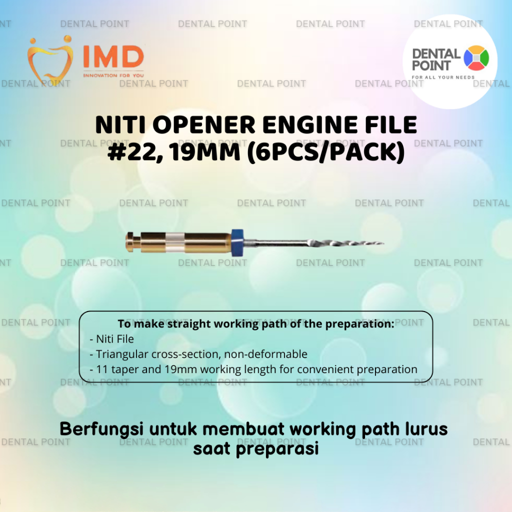 Niti Opener Engine File/File Endo Preparasi Saluran Akar Rotary/Rotary Files Endomotor-IMD (Original