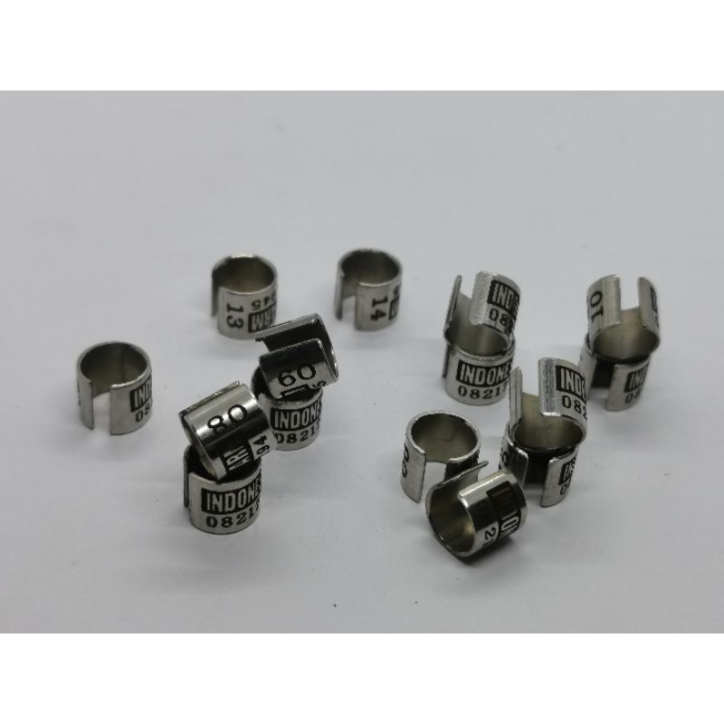 RING BURUNG | 30 BAJA BELAH 1CM | CUSTOM CETAK NAMA | MERPATI | PERKUTUT | MURAI | KENARI | LOVEBIRD