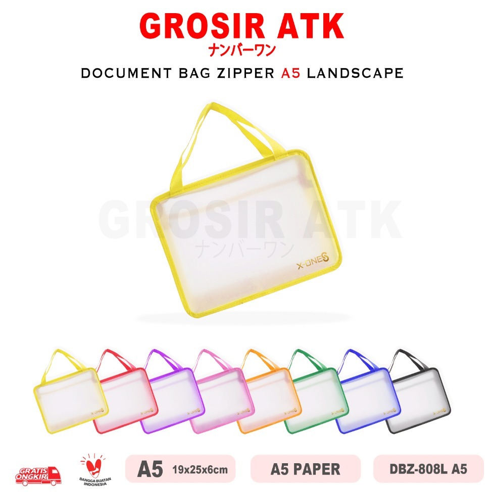 

Grosir ATK - DOKUMEN BAG ZIPPER A5 LANDSCAPE DOKUMEN FILE UKURAN A5 (SATUAN)