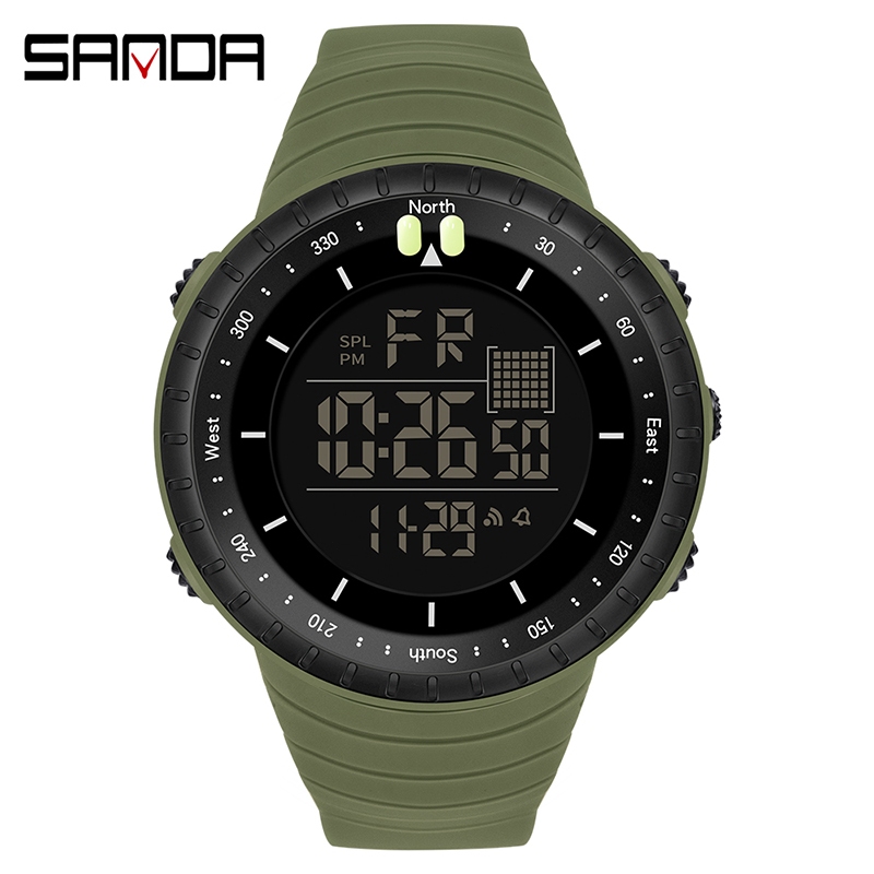 SANDA Jam Tangan Pria Baru Jam Tangan Digital Militer Olahraga Luar Ruangan Jam Tangan Pria Tahan Ai