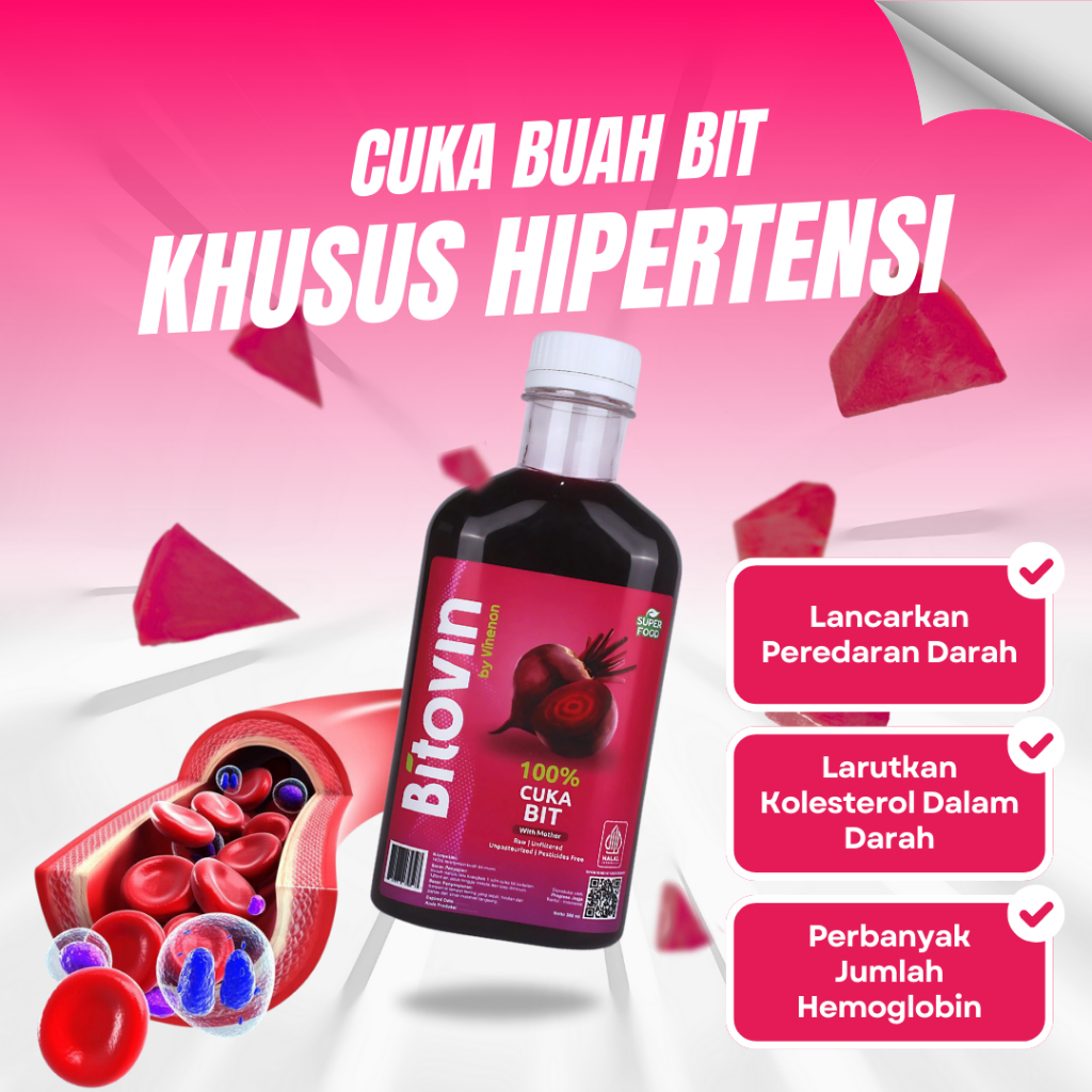 

BITOVIN Cuka Buah Bit - 100% Fermentasi Alami - Untuk Penambah Darah/Atasi Resiko Jantung/Hipertensi