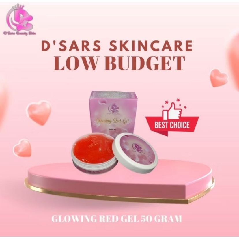 GLOWING RED GEL CREAM WAJAH D’SARS BEAUTY SKIN (Free Gift)