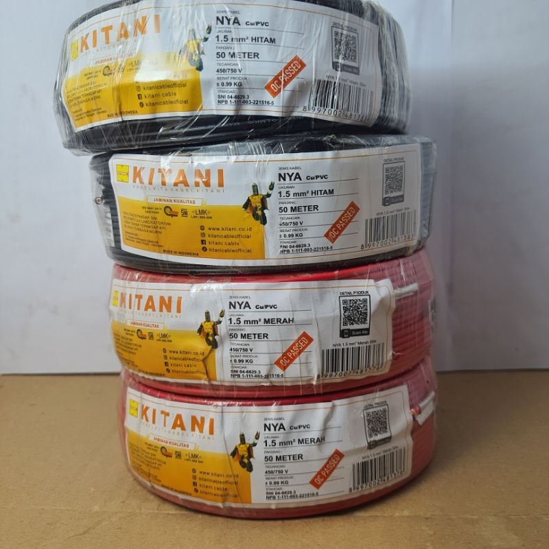Kabel NYA KITANI 1.5 X 50 Meter