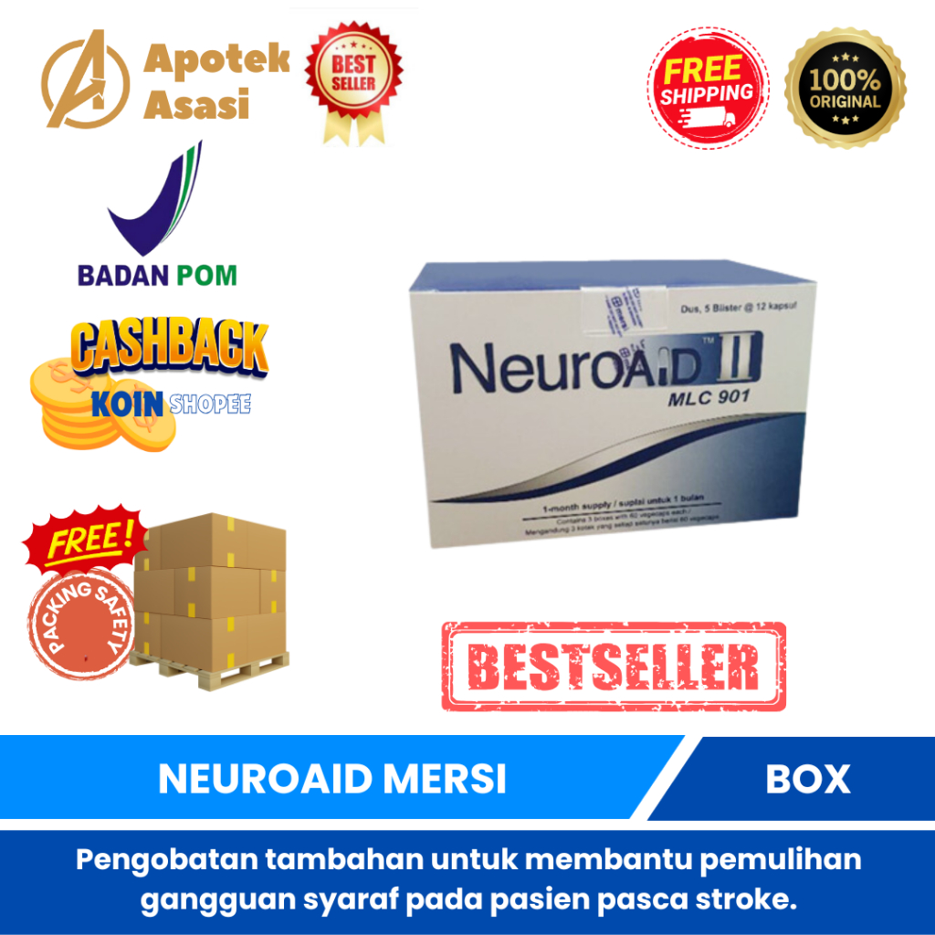 Neuroaid II MLC901 Per Box Isi 60 Kapsul / Neuroaid box / Neuroaid Mersi / BPOM / neuroaid original