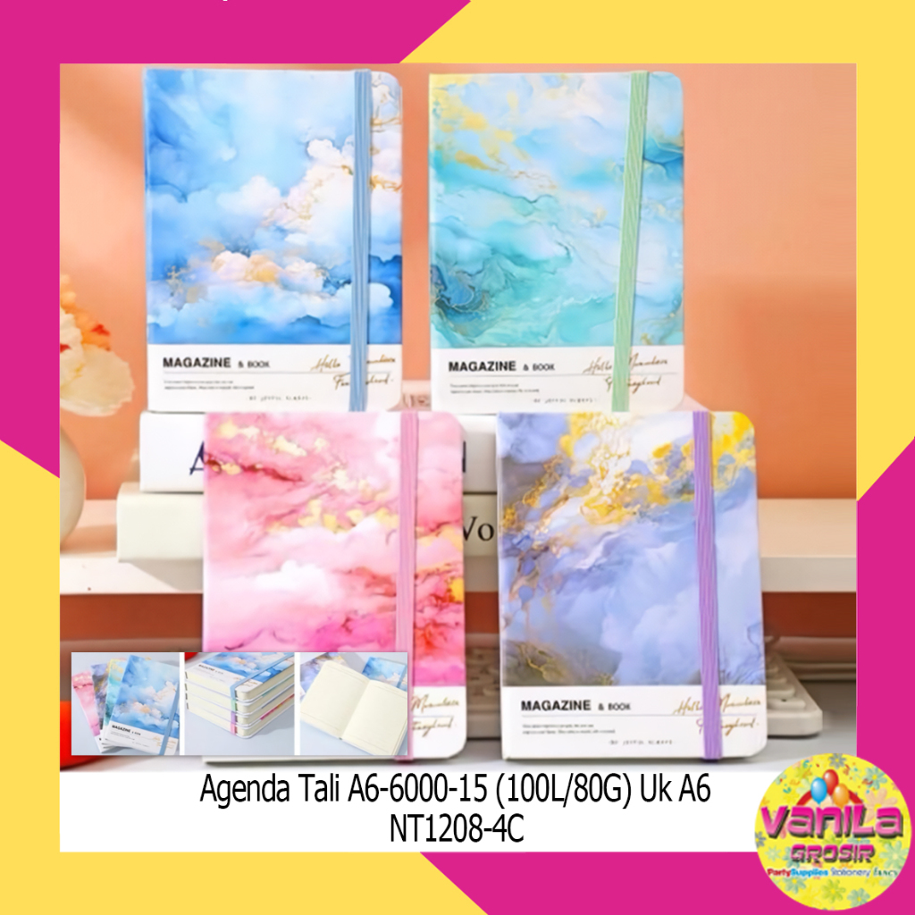 

Buku Agenda Tali A6, notes, buku catatan, notebook, buku diary