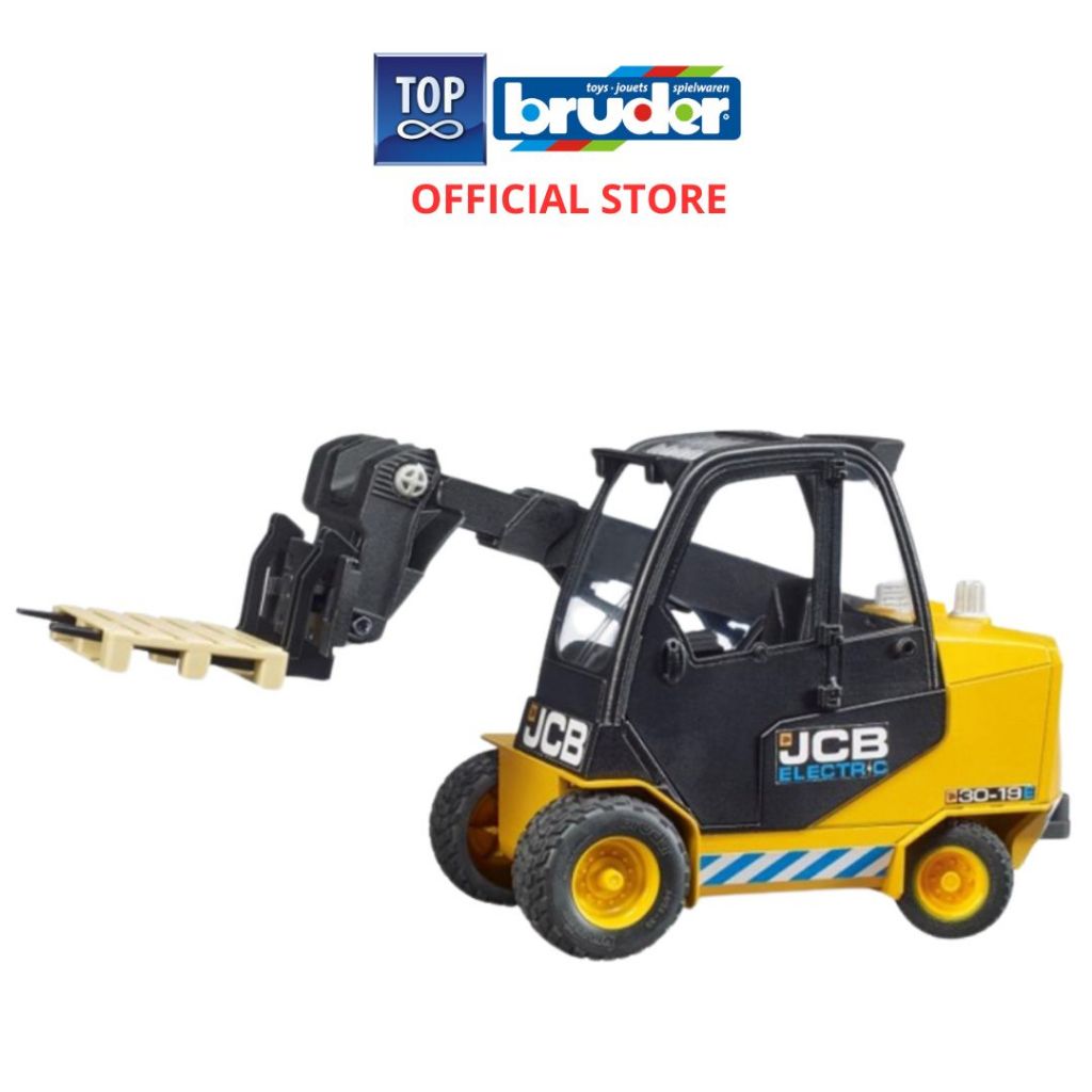 Bruder 2512 JCB Teletruk with Pallet - Mainan Miniatur Mobil Forklift