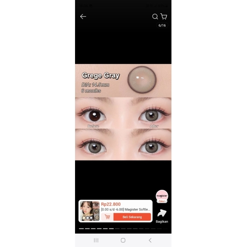 Magister softlens minus 14.5mm Diamond seri soflen Normal