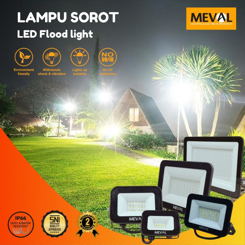 MEVAL Lampu Sorot LED Floodlight Tahan Air - 150 Watt