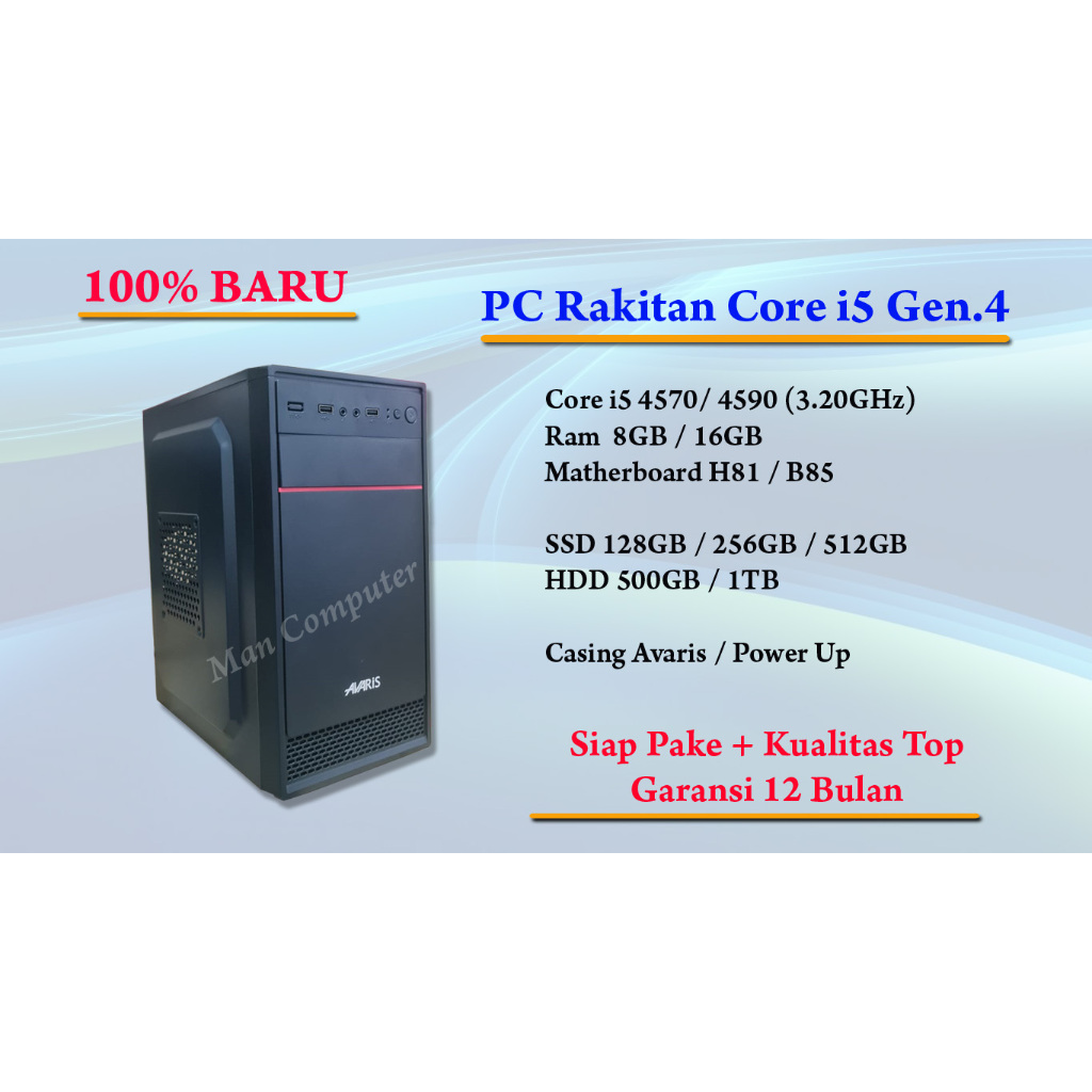 PC/CPU Rakitan Core i5 / Core i3 Gen4 Haswell Baru Hdmi