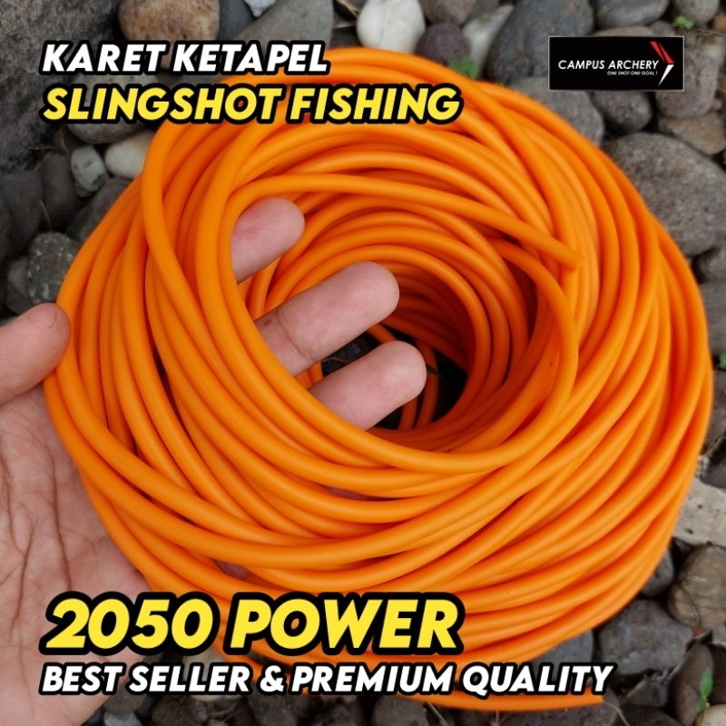 Karet Ketapel Ikan 5mm 2050 Permeter Best Quality - Orange