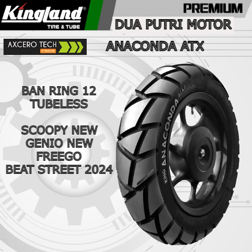Terlaris Ban Scoopy Ring 12 Semi Trail Kingland Anaconda Atx 100/90-12 // 110/90-12 Tubeless Scoopy