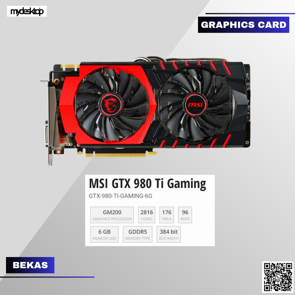 VGA NVIDIA GEFORCE GTX 980TI 6GB GDDR5