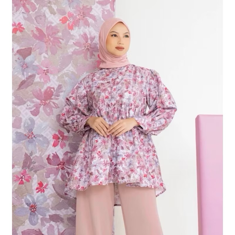 [Preloved Like a New] ARSSCRAF BLOOM BLOUSE PINK SIZE L not BENANG JARUM COTTONINK RIA MIRANDA NASL 