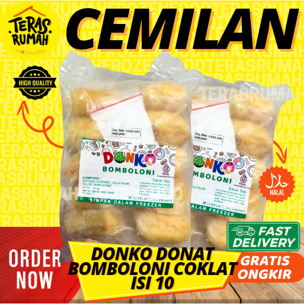 

DONKO - DONAT KENTANG BOMBOLONI COKLAT SUDAH INCLUDE GULA HALUS DONAT MENGEMBANG