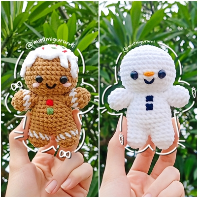 Gingerbread Man / Snowman / Kue Jahe / Boneka Salju - Amigurumi / Boneka Rajut
