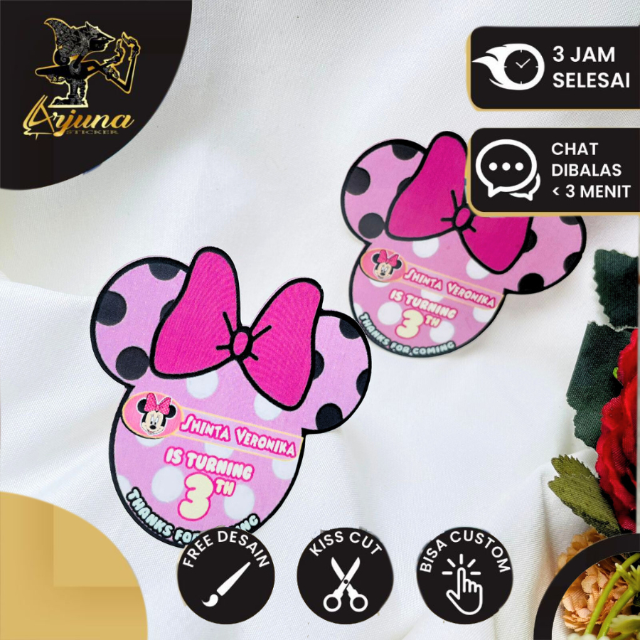 

4-8 Arjuna Sticker Ulang Tahun Karakter Stiker Label Ultah Anak Bulat Stiker Undangan Ulang Taun