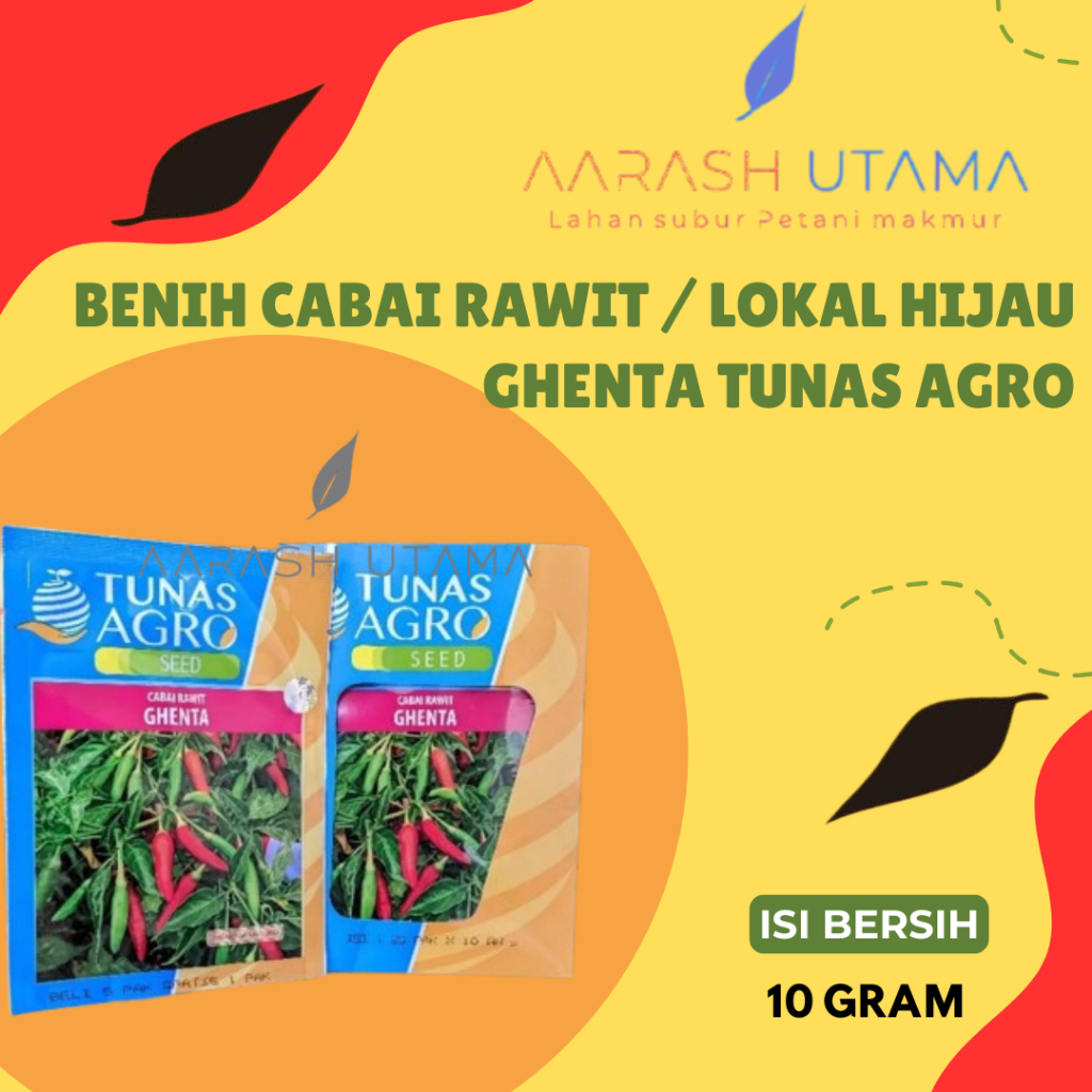 Benih Cabai Rawit  GHENTA / Cabe Rawit Hijau Merunduk / Benih Cabai CRM Genta Tunas Agro 10Gr