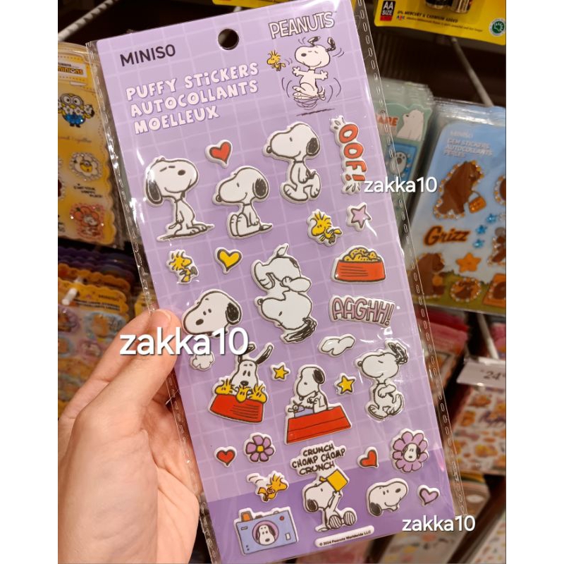 

Miniso Snoopy Puffy Stickers Autocollants Moelleux / Stiker Snoopy