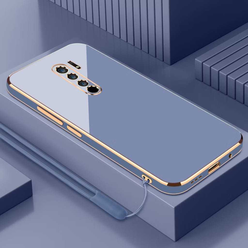 Softcase Xiaomi Redmi Note 8 Pro Case Luxury Plating Casing Silicone Free Tali Lanyard