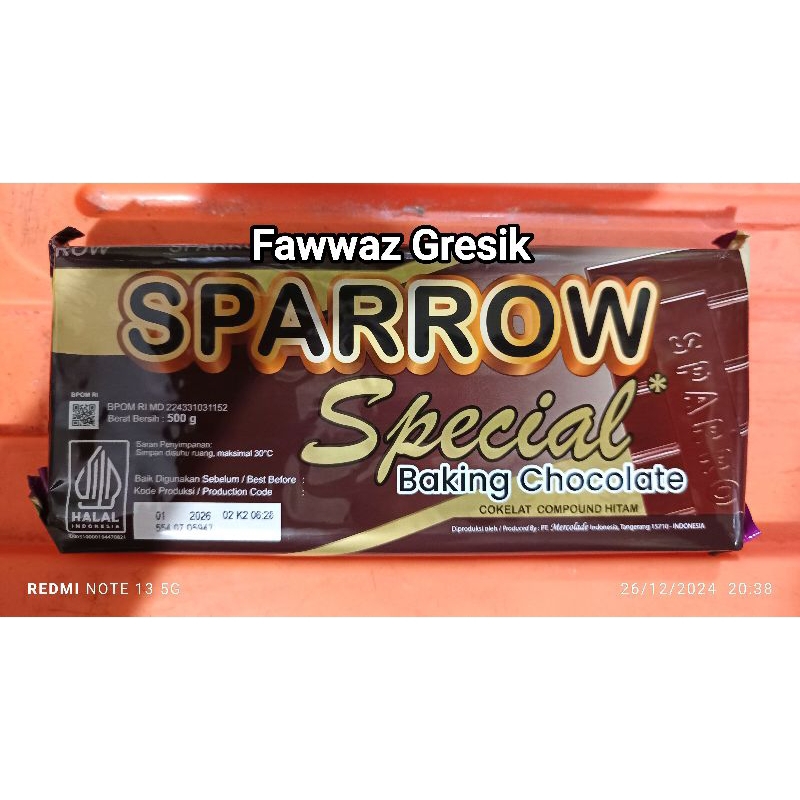 

Sparrow Coklat Compound 500gr / Cokelat Blok Batang Sparrow 500 gr