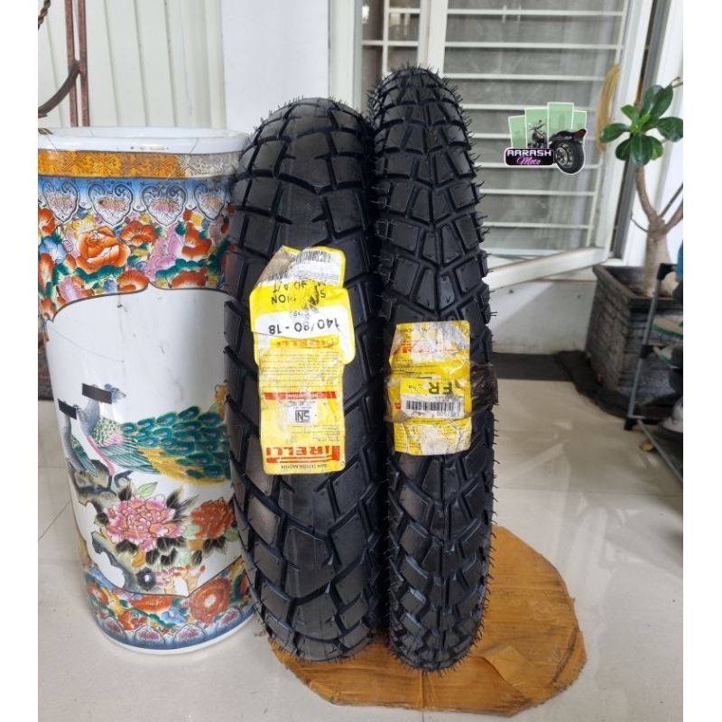 BAN BARU sepasang pirelli mt90 scorpion 90/90 ring 21 140/80 ring 18 not metzeler sahara crf 250 kar