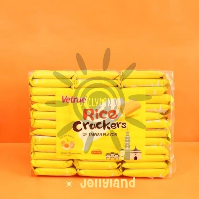 

Vetrue Rice Crackers Of Taiwan Flavour Egg Yolk Flavour Krakers Beras Rasa Telor 320g (ISI 39PCS)