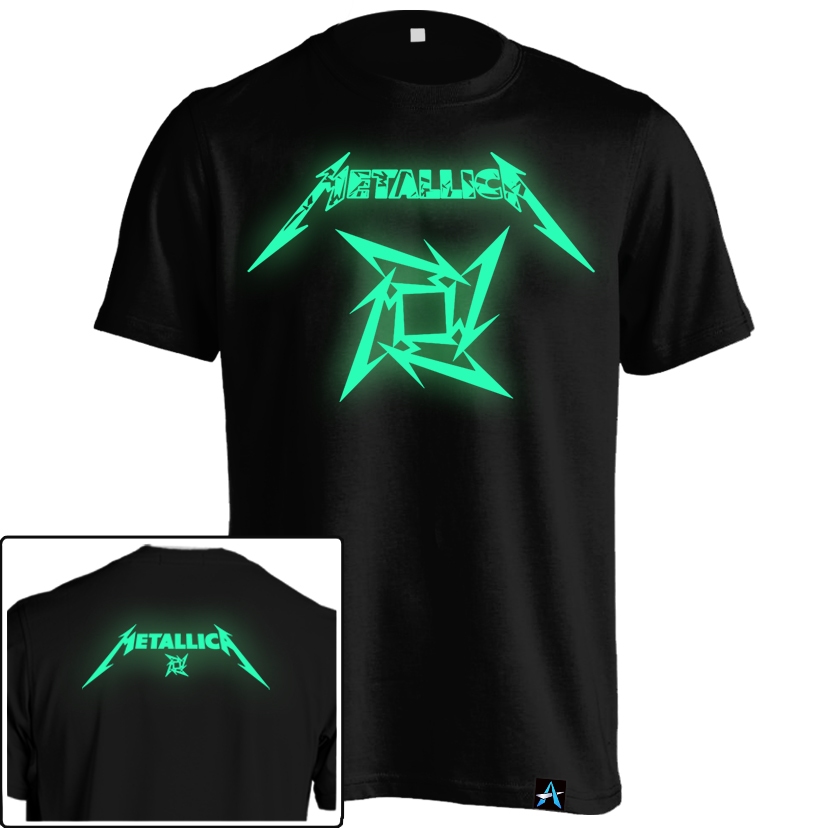 Kaos Metallica Glow In The Dark YL-129 Menyala Dalam Gelap