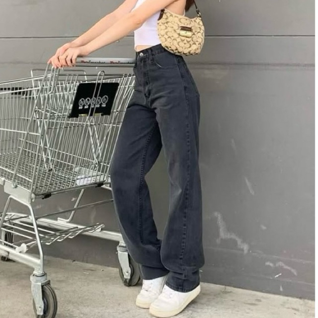 27-34 LOOSE JEANS SNOW BLACK/CELANA KULOT JEANS WANITA HIGHWAIST/ HIGHWAIST KULOT LOOSE JEANS/ KULOT