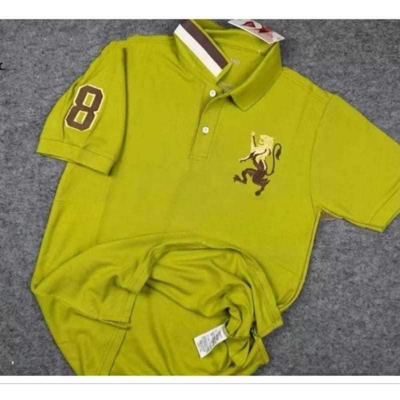 Polo Shirt GIORDANO 3D Lion Mens Bordir Bahan Katun CVC kaos polo giordano original size M L XL XXL