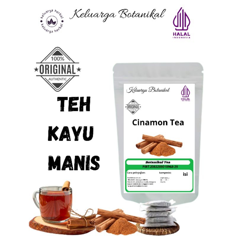 

Keluarga Botanikal Teh Cinamon, Teh Kayu Manis isi 20 dan 30 teabag/kantong celup siap seduh | TISANE