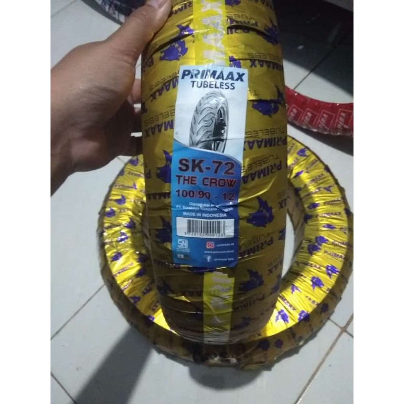 BAN PRIMAX SK72 100/90-12 TUBLES/BAN DEPAN PRIMAX NEW SCOOPY/BAN PRIMAX DEPAN NEW GENIO/BAN LUAR DEP