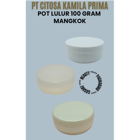 Pot Lulur 100 Gr Mangkok Putih Natural Series / Pot Lulur / Pot Plastik / Cosmetic / Pot / Lulur / P