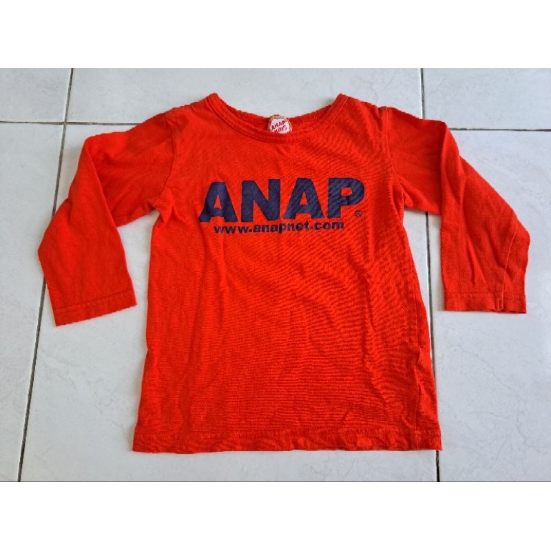 Preloved kaos lengan panjang merk Anap Kids size 110 (3-4 tahun)