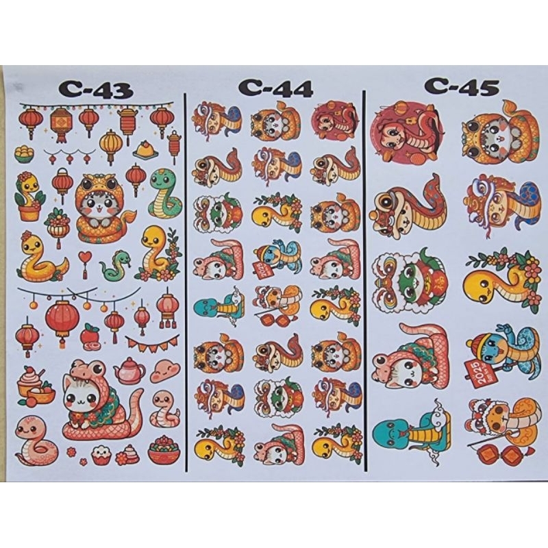 

edible stamp / edible picture / stiker makanan / stiker nasi / chinese new year / imlek / ular / snake / CNY