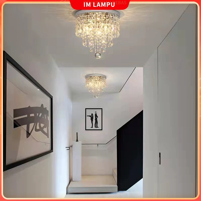Lampu plafon kristal Lampu plafon teras mewah Ruang tamu/kamar tidur/balkon lampu plafon lampu hias