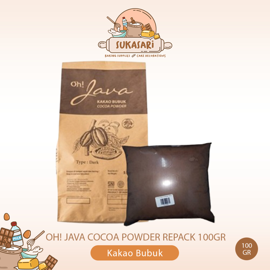 

Oh! Java Cocoa Powder Dark timbangan 100gr Bubuk Kakao oh java