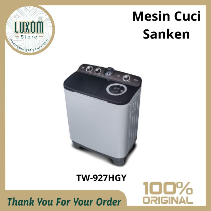 Mesin Cuci Sanken TW-927HGY (9kg) /mesin cuci sanken 2 tabung/mesin cuci