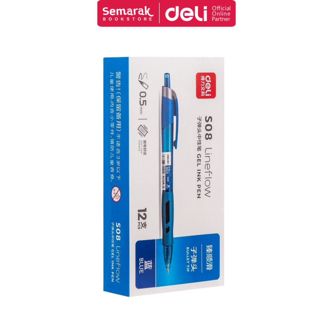 

Deli S08 Pulpen Jel Cetek 0.5 mm - Blue [1 Pack / 12 Pcs]