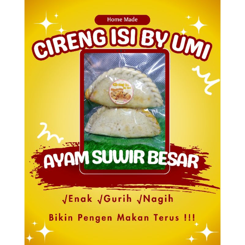 

Cireng isi ayam suwir pedas by umi/ 1 pack isi 2pcs