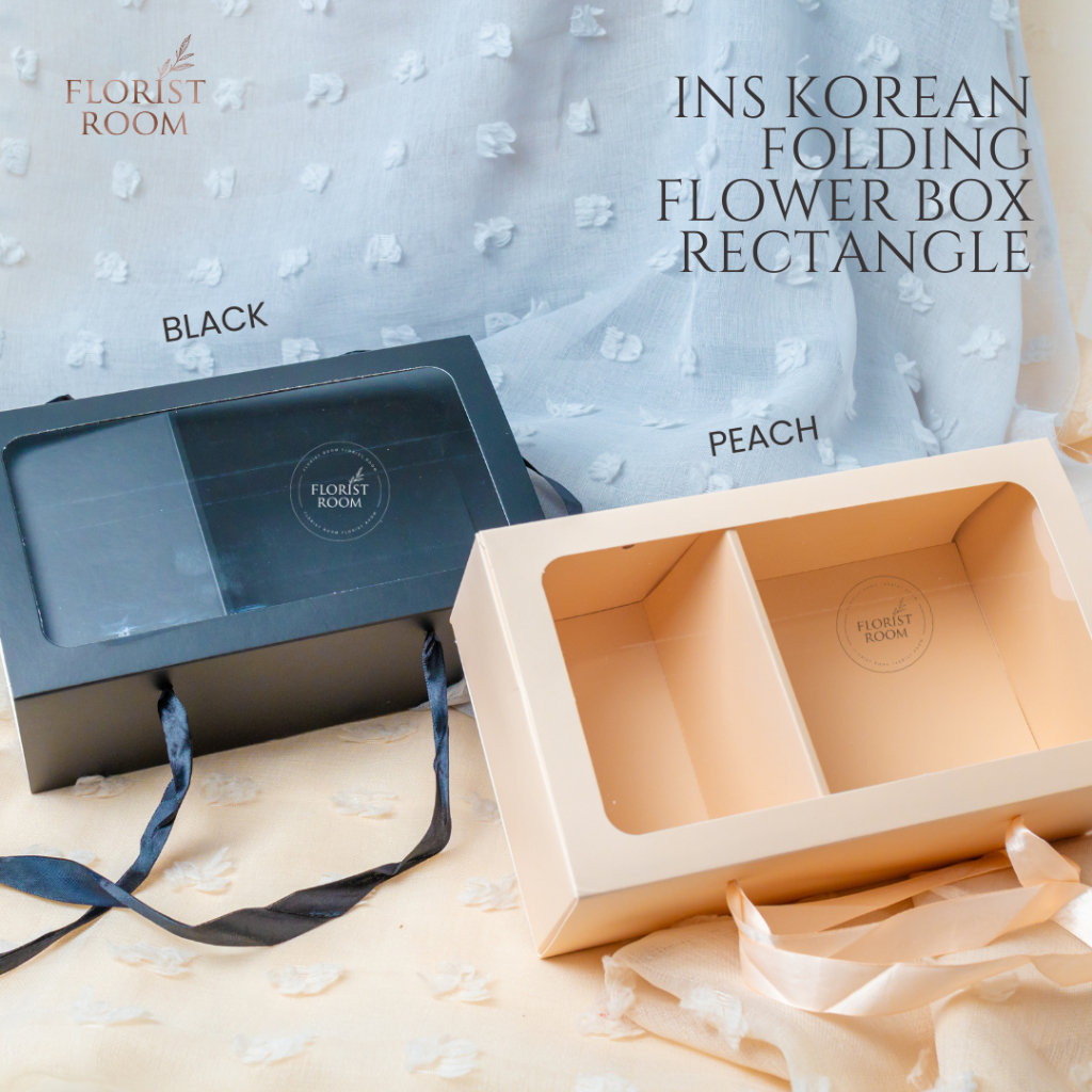 

Ins Korean Folding Rectangle Flower Box - Kotak Lipat - Hamper - Bunga Kue Kado Hadiah Macaroon