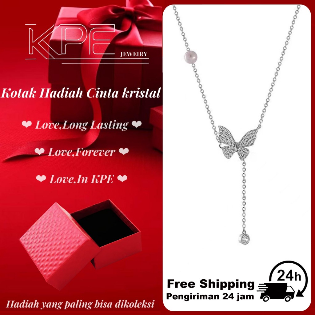 【Free Gift Box】kalung wanita kupu kupu kalung titanium wanita kalung titanium kalung kupu kupu
