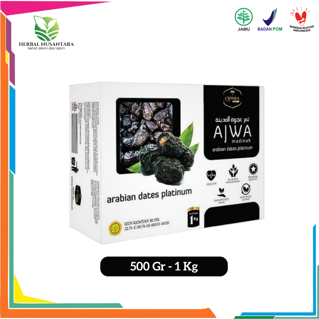 

Kurma Ajwa Madina Ajwa Qoswa Premium 500 GR