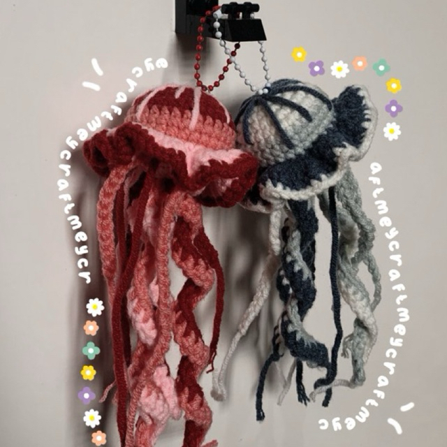 Gantungan Rajut Ubur-Ubur/ Boneka Ubur-Ubur