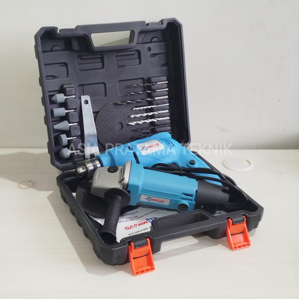 Mesin Gerinda Tangan dan Mesin Bor Listrik 10mm Set Paket Bor Gerinda Free Koper MAKITA MAKTEC