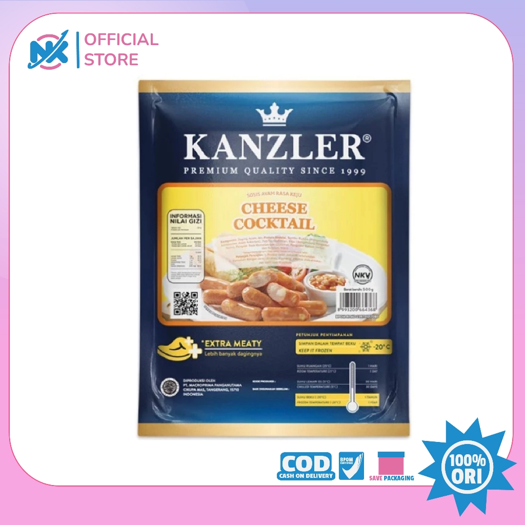 

Kanzler Cheese Cocktail Sausage 500 gr