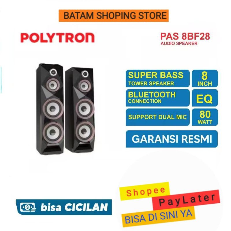 Speaker Polytron Aktif PAS 8BF28 SUPER BASS TOWER SPEAKER 8 INCH GARANSI RESMI