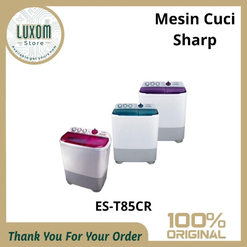 Mesin Cuci Sharp ES-T85CR (8kg) /mesin cuci sharp 2 tabung/mesin cuci /sharp